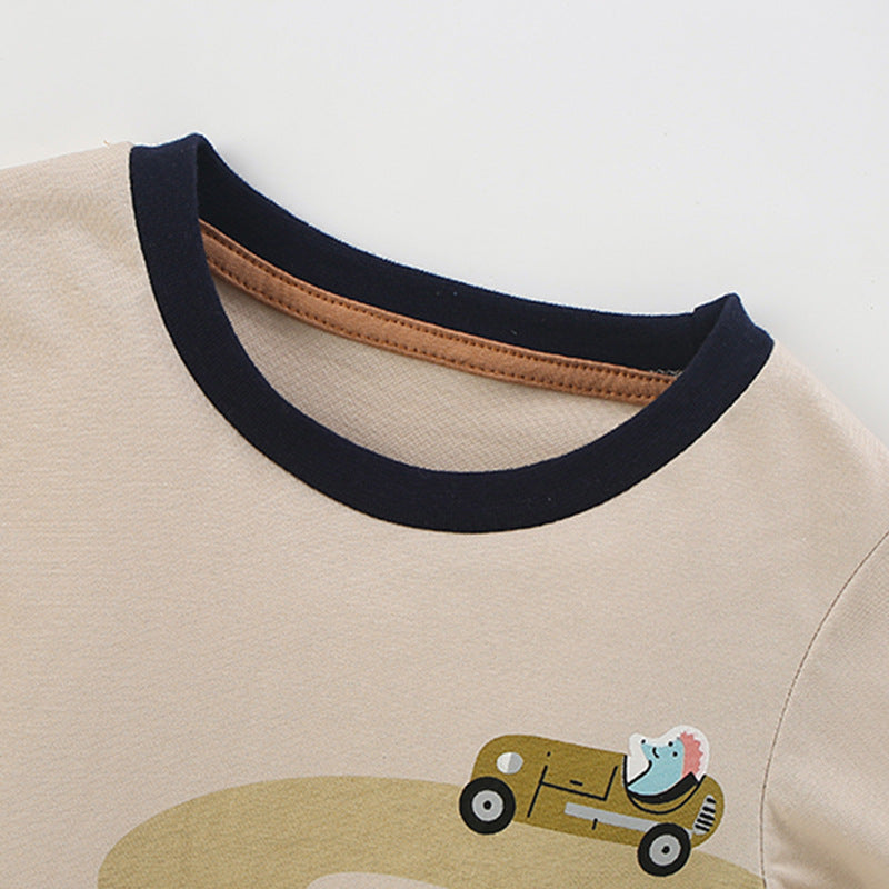 Autumn and Spring Arrival Vehicles Cartoon Pattern Long Sleeves Top for Stylish Boys, MyKids-USA®, Shirts, MyKids-USA -  -  -  -  -  -  - .