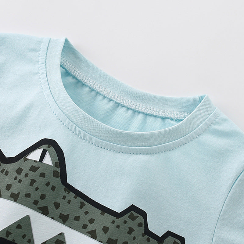 Summer Baby Kids Cartoon Crocodiles Pattern T-shirt and Shorts Casual Clothing Set for Boys, MyKids-USA®, Baby & Toddler Outfits, MyKids-USA -  -  -  -  -  -  - .