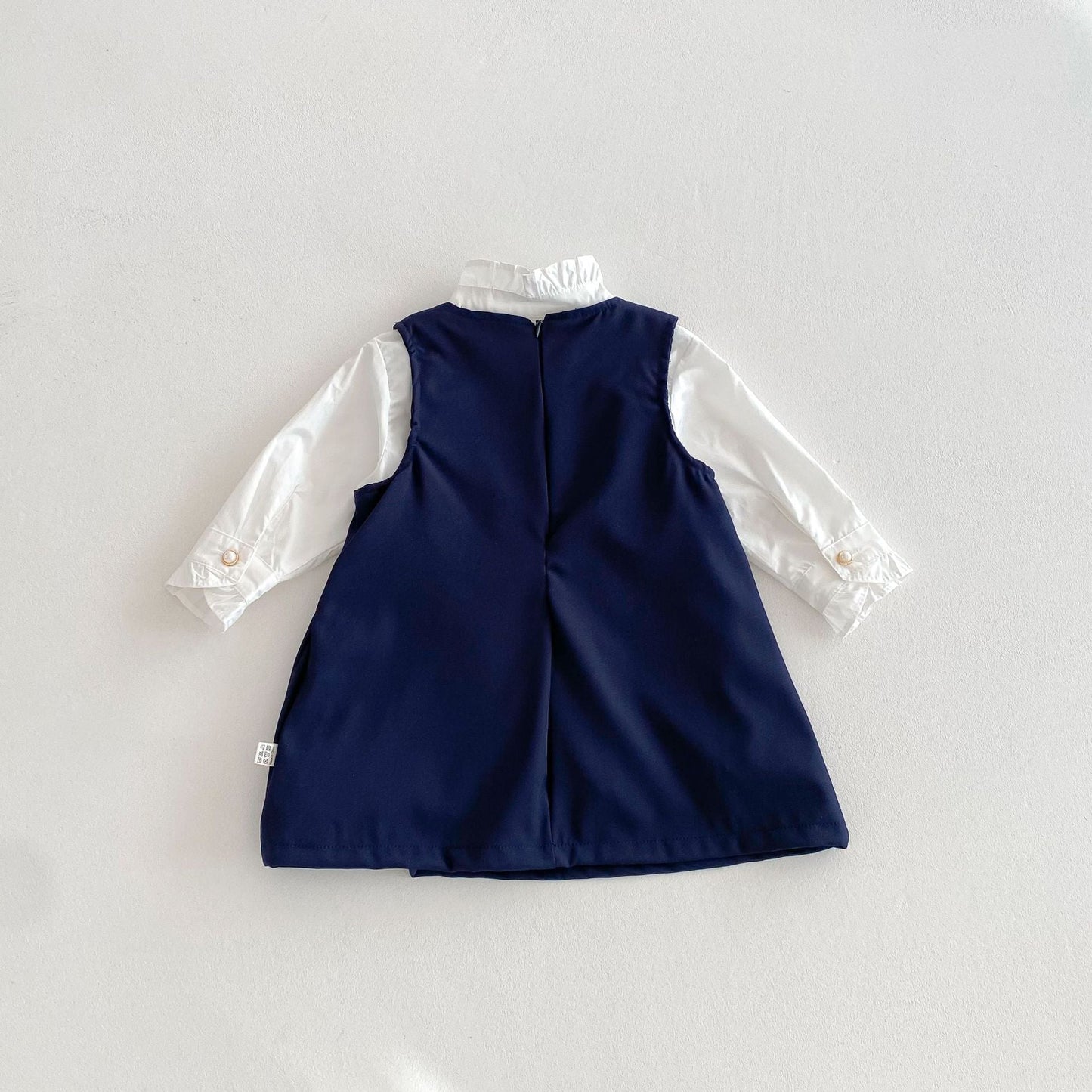 Spring and Autumn Kids Girls Solid Color Beige Long Sleeves Single Breasted Shirt or Preppy Dress Clothing Set, MyKids-USA®, Baby & Toddler Dresses, MyKids-USA -  -  -  -  -  -  - .