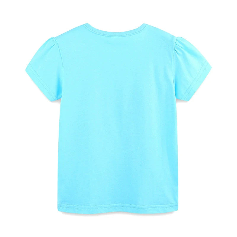 Summer Arrival Girls’ Butterfly Cartoon Pattern Short Sleeves T-shirt in European and American Style, MyKids-USA®, T-Shirts, MyKids-USA -  -  -  -  -  -  - .