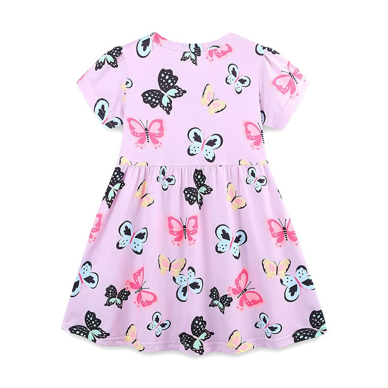 Summer Arrival Colorful Butterfly Pattern Short Sleeves Dress for Stylish Girls, MyKids-USA®, Baby & Toddler Dresses, MyKids-USA -  -  -  -  -  -  - .
