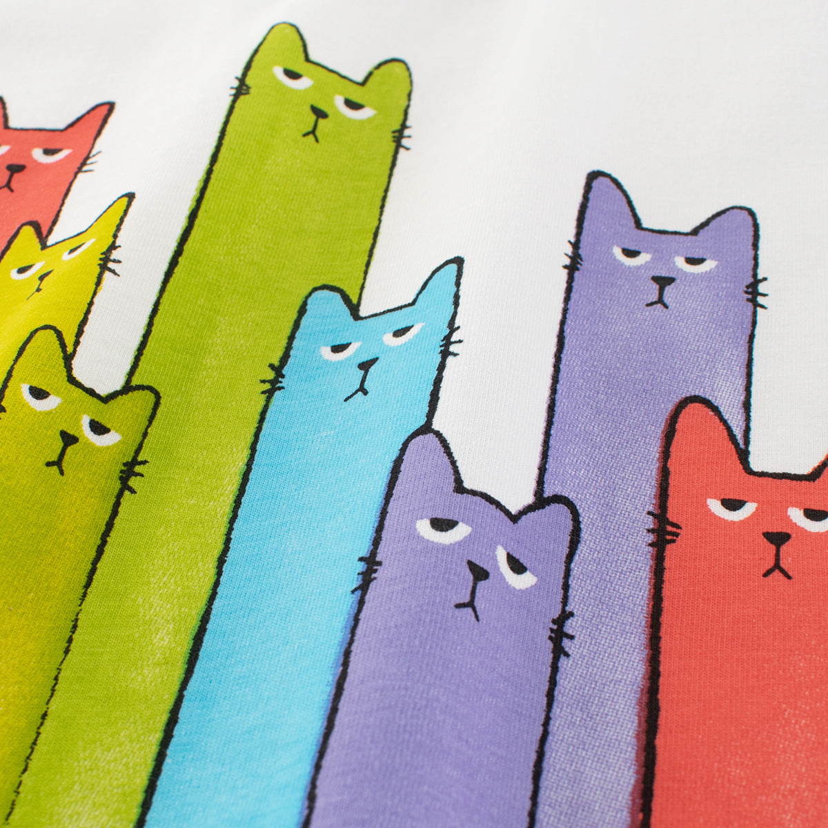 Summer Girls’ Cartoon Cats Pattern Printed T-shirt in European and American Style, MyKids-USA®, Baby & Toddler Tops, MyKids-USA -  -  -  -  -  -  - .