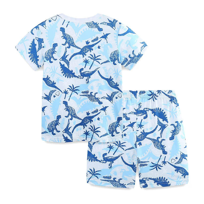 Summer Baby Kids Blue Dinosaurs Pattern T-shirt and Shorts Casual Clothing Set for Boys, MyKids-USA®, Baby & Toddler Outfits, MyKids-USA -  -  -  -  -  -  - .