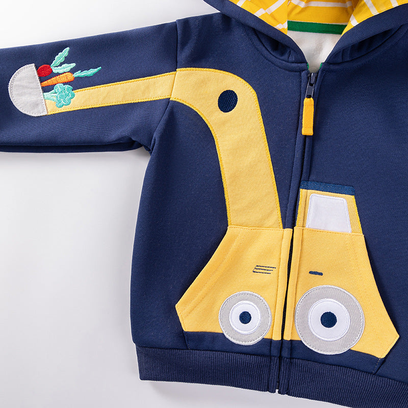 Winter and Autumn Boys Cartoon Pattern Long Sleeves Zip-up Hooded Coat, MyKids-USA®, Baby & Toddler Coats & Jackets, MyKids-USA -  -  -  -  -  -  - .
