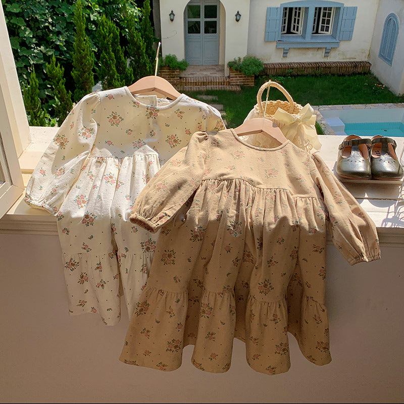 Arrival Autumn Girls French Style Cute Flowers Pattern Long Sleeves Dress, MyKids-USA®, Baby & Toddler Dresses, MyKids-USA -  -  -  -  -  -  - .