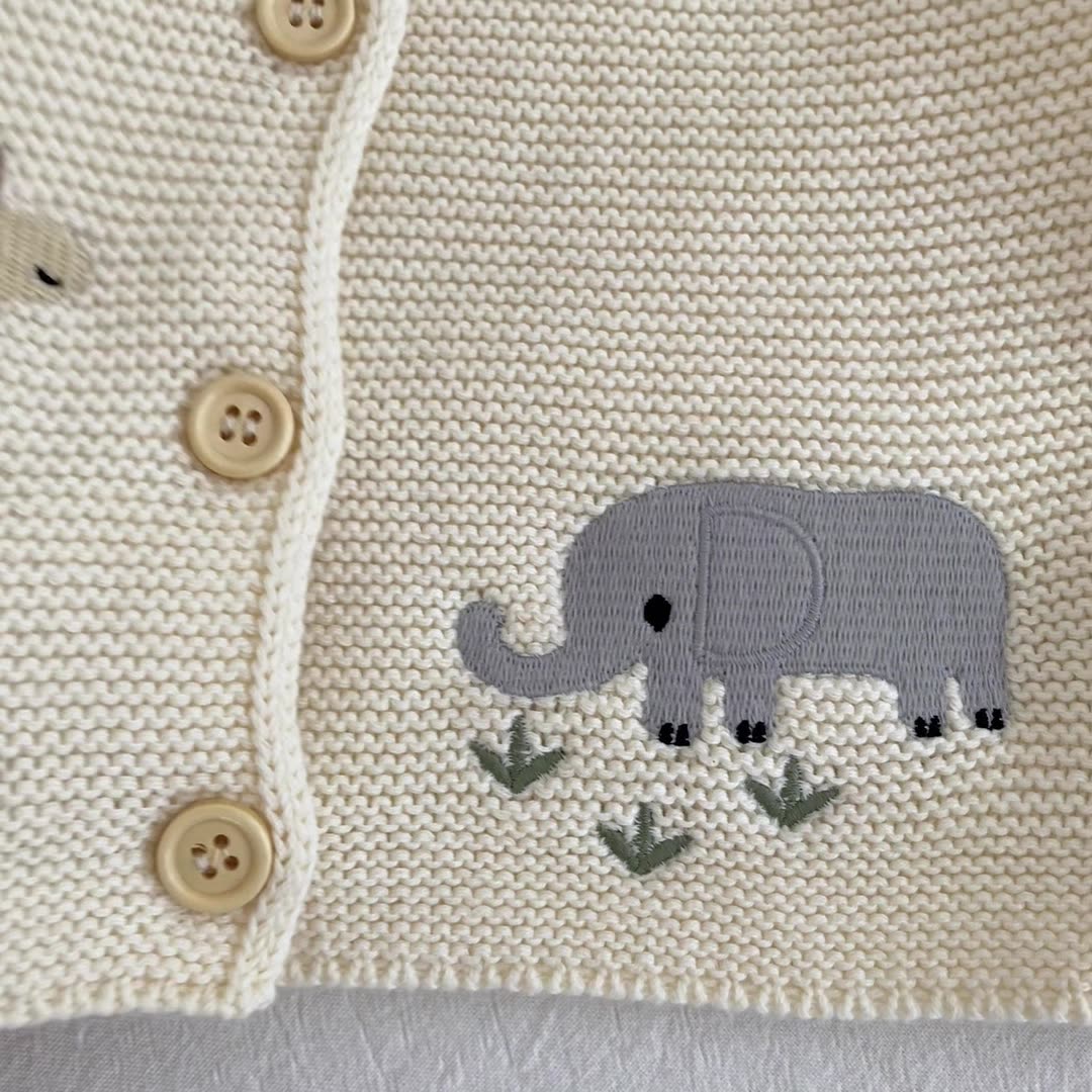 Autumn Arrival Baby Unisex Comfortable Animals Cartoon Embroidery Pattern Knitted Long Sleeves Cardigan, MyKids-USA®, Cardigans, MyKids-USA -  -  -  -  -  -  - .