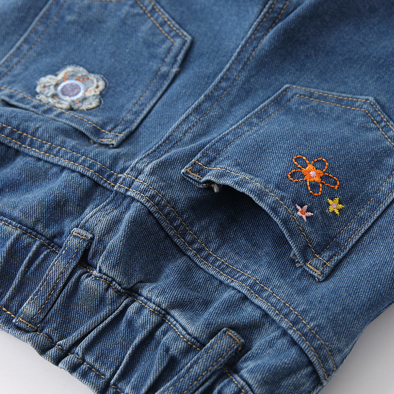 Arrival Autumn Baby Kids Girls Flowers and Cartoon Pattern Denim Pants, MyKids-USA®, Jeans, MyKids-USA -  -  -  -  -  -  - .