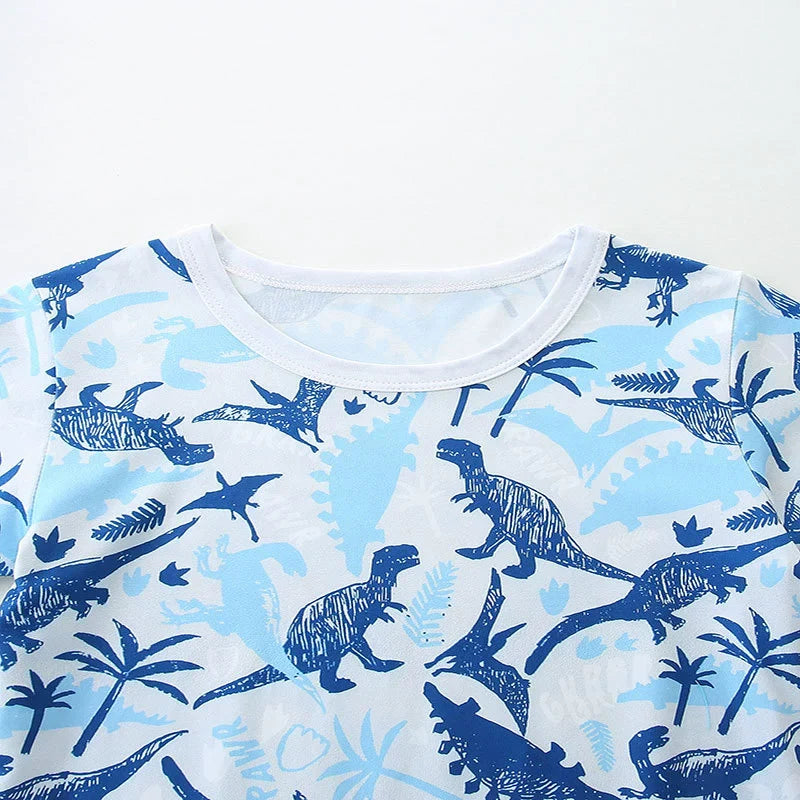 Summer Baby Kids Blue Dinosaurs Pattern T-shirt and Shorts Casual Clothing Set for Boys, MyKids-USA®, Baby & Toddler Outfits, MyKids-USA -  -  -  -  -  -  - .