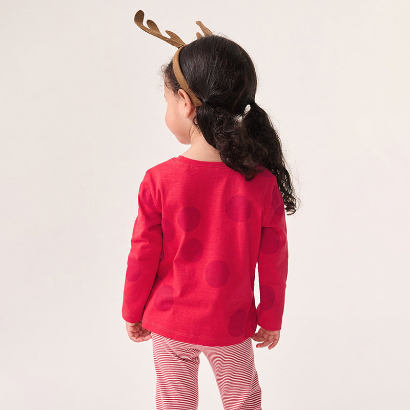 Spring and Autumn Girls Christmas Cartoon Pattern Sweatshirt and Striped Pants Clothing Set, MyKids-USA®, Baby & Toddler Outfits, MyKids-USA -  -  -  -  -  -  - .