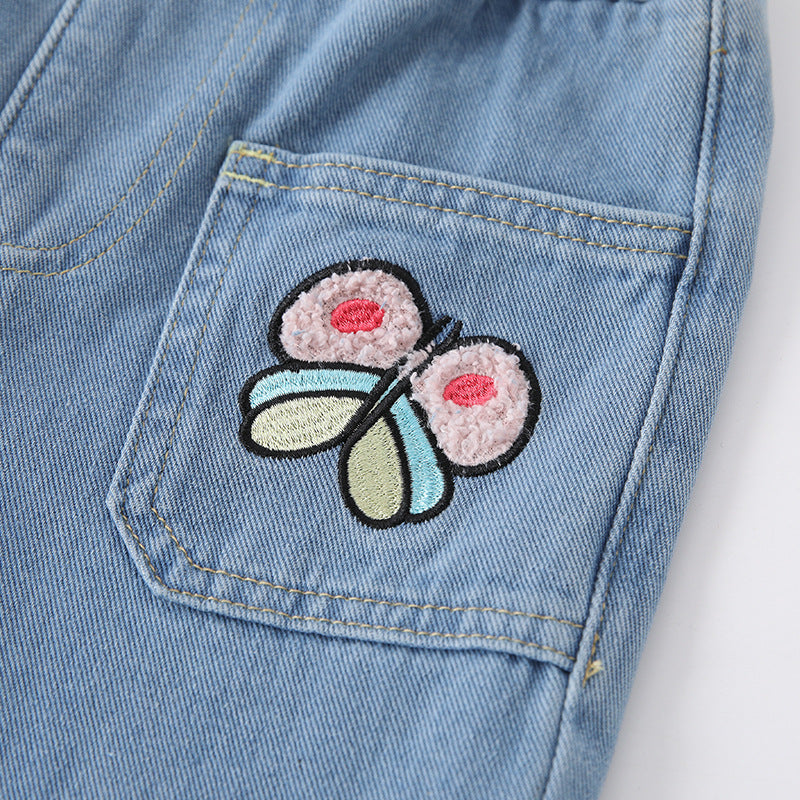 Arrival Autumn Girls Flowers Pattern Denim Pants, MyKids-USA®, Jeans, MyKids-USA -  -  -  -  -  -  - .