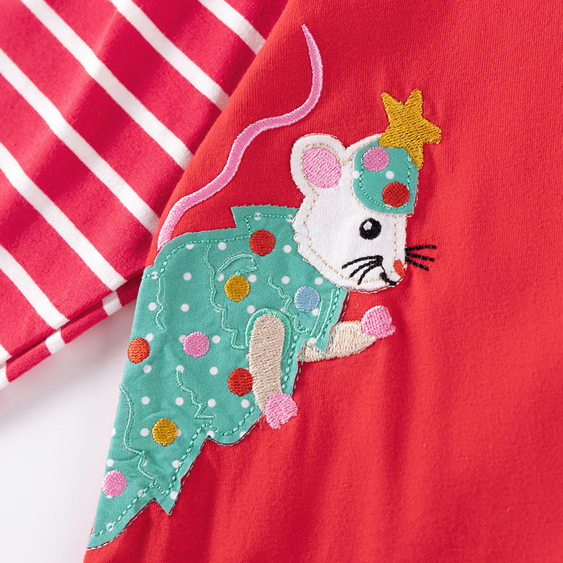 Autumn and Spring Christmas Cartoon and Striped Pattern Long Sleeves Dress, MyKids-USA®, Baby & Toddler Dresses, MyKids-USA -  -  -  -  -  -  - .