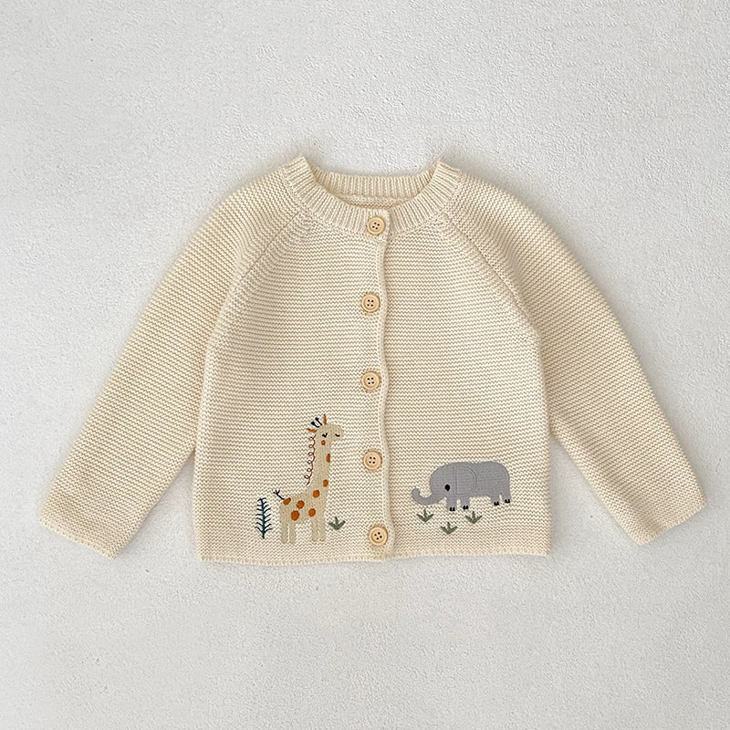 Autumn Arrival Baby Unisex Comfortable Animals Cartoon Embroidery Pattern Knitted Long Sleeves Cardigan, MyKids-USA®, Cardigans, MyKids-USA -  -  -  -  -  -  - .