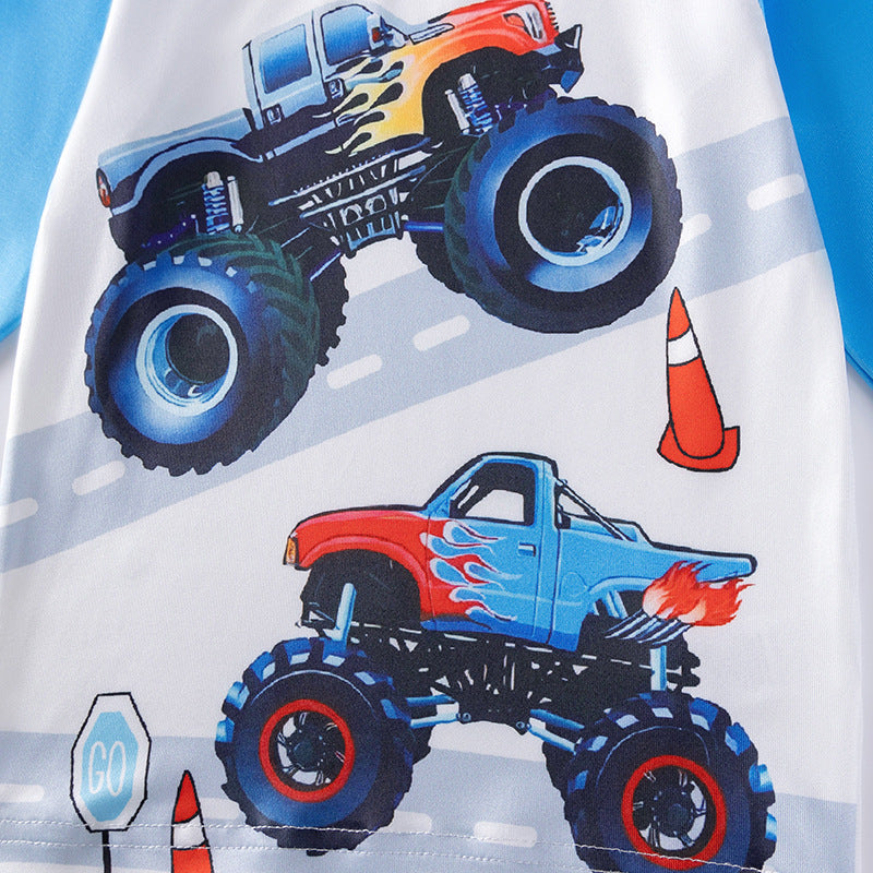Big Wheels Monster Truck Pajama Set – Long Sleeve Top and Pants for Kids, MyKids-USA®, Baby & Toddler Sleepwear, MyKids-USA -  -  -  -  -  -  - .