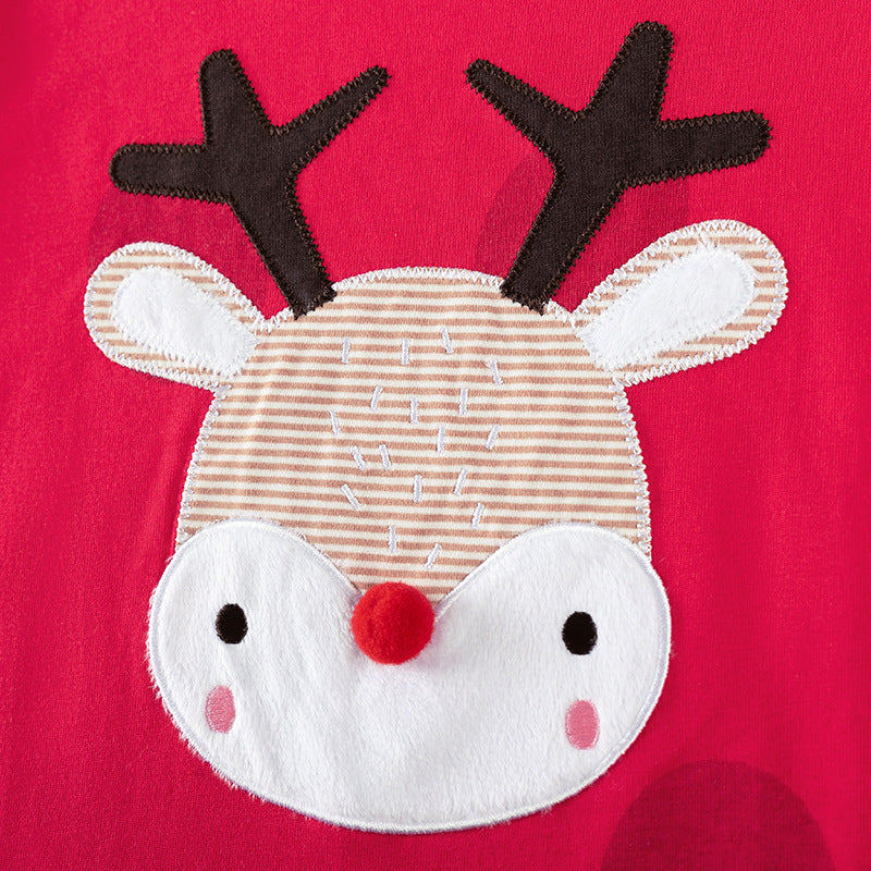 Spring and Autumn Girls Christmas Cartoon Pattern Sweatshirt and Striped Pants Clothing Set, MyKids-USA®, Baby & Toddler Outfits, MyKids-USA -  -  -  -  -  -  - .
