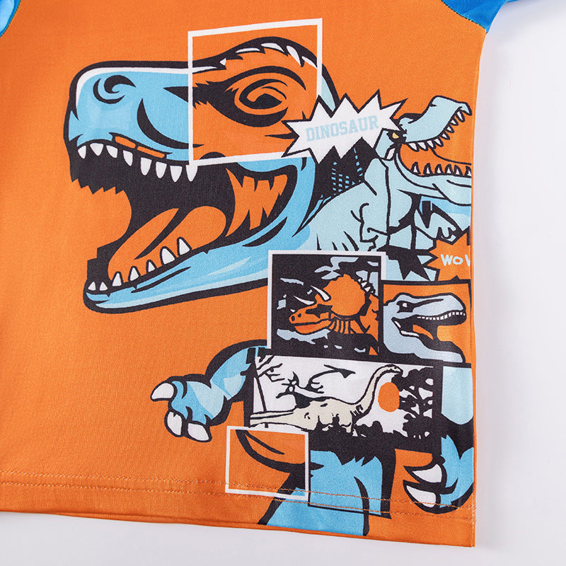 T-Rex Kids Pajama Set – Long Sleeve Shirt and Pants, Cartoon Dinosaur Design, MyKids-USA®, Baby & Toddler Sleepwear, MyKids-USA -  -  -  -  -  -  - .