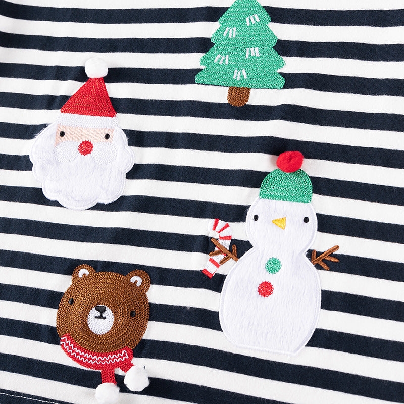 Spring and Autumn Boys Christmas Cartoon Pattern Long Sleeves Striped Clothing Set, MyKids-USA®, Baby & Toddler Outfits, MyKids-USA -  -  -  -  -  -  - .