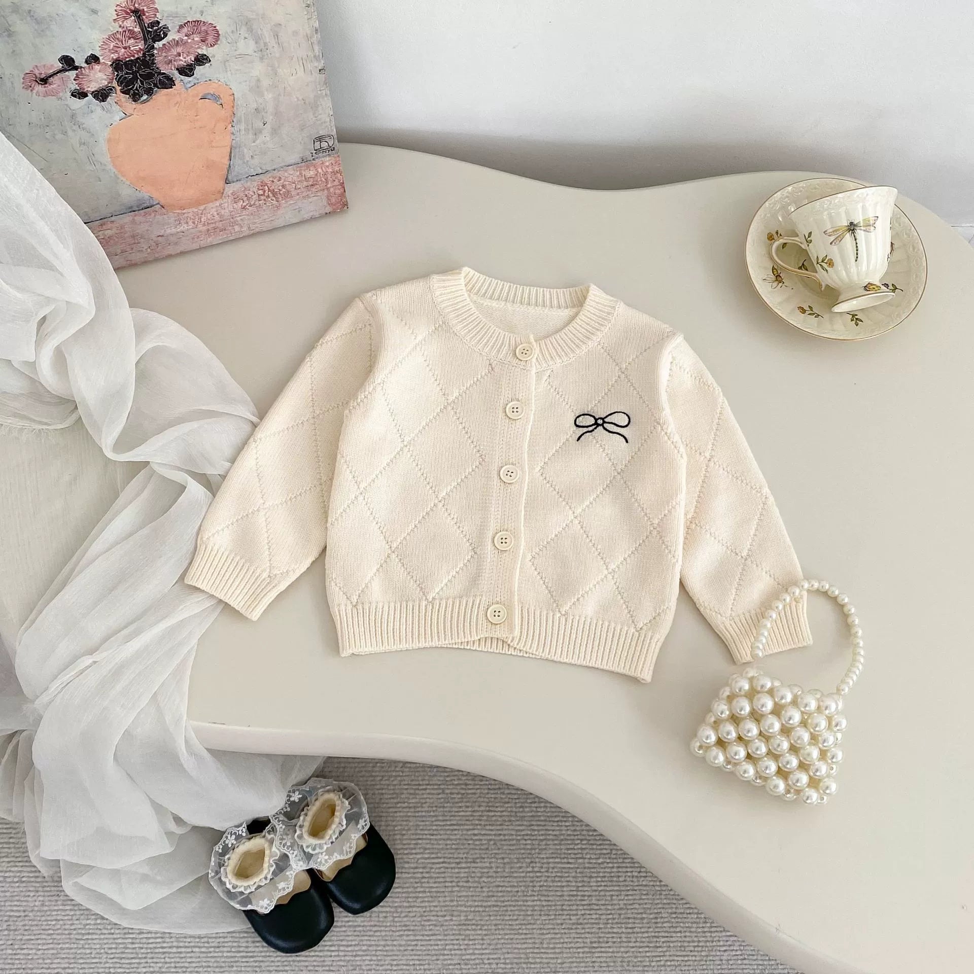 Spring and Autumn Kids Girls Argyle Pattern Long Sleeves Cardigan and Pants Clothing Set, MyKids-USA®, Baby & Toddler Outfits, MyKids-USA -  -  -  -  -  -  - .