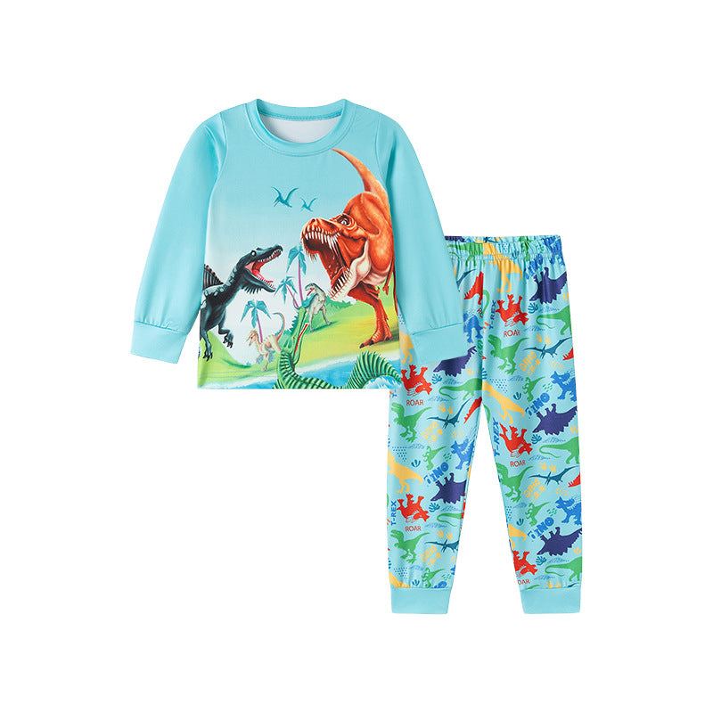 Dino World Kids Pajama Set – Long Sleeve Top and Pants, Fun Dinosaur Print, MyKids-USA®, Baby & Toddler Sleepwear, MyKids-USA -  -  -  -  -  -  - .