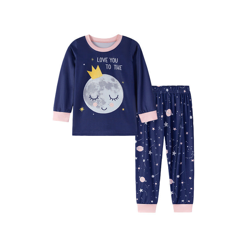 Baby and Kids Girls Universe Cartoon Pattern Long Sleeves Casual Pajamas Clothing Set, MyKids-USA®, Baby & Toddler Sleepwear, MyKids-USA -  -  -  -  -  -  - .