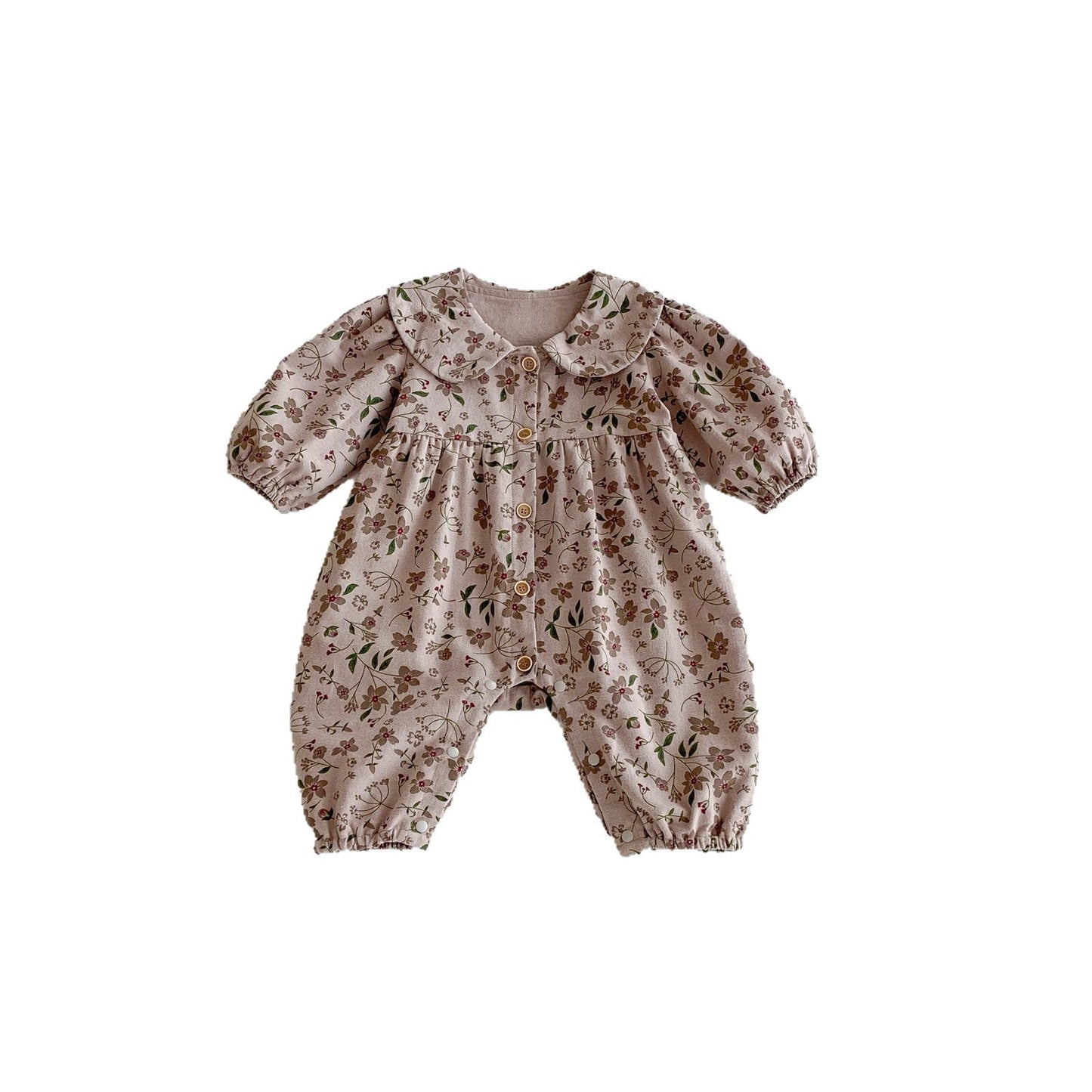 Autumn Arrival Baby Girls Long Sleeves Floral Pattern Single Breasted Rompers, MyKids-USA®, Baby One-Pieces, MyKids-USA -  -  -  -  -  -  - .