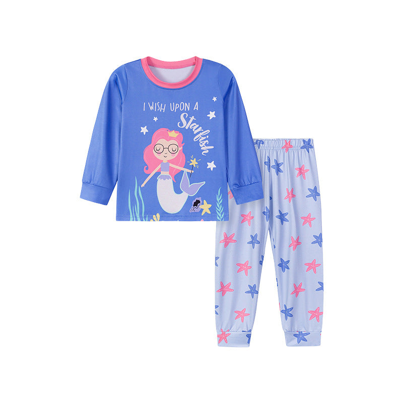 MyKids-USA Spring and Autumn Baby Kids Girls Marine Cartoon Pattern Long Sleeves Pajamas Set, MyKids-USA®, Baby & Toddler Sleepwear, MyKids-USA -  -  -  -  -  -  - .