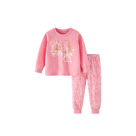 Spring and Autumn Girls Stars Pattern Long Sleeves Top and Pants Clothing Set, MyKids-USA®, Baby & Toddler Outfits, MyKids-USA - Size/Age - 110 (3-5Y) - Color - Pink -  -  - TR2509172241-A.