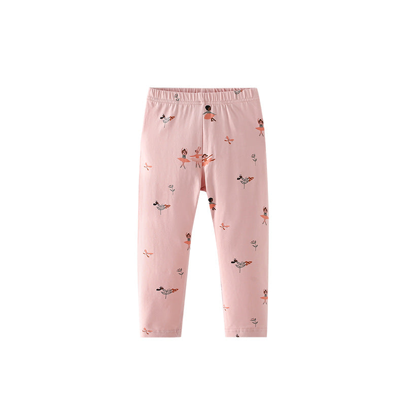 Autumn Arrival Baby Kids Girls Cartoon Ballerina Cute Pants, MyKids-USA®, Trousers, MyKids-USA - Size/Age - 100 (2-3Y) - Color - Pink -  -  - TR2509182318-A.