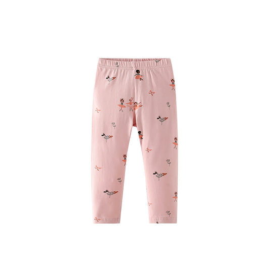 Autumn Arrival Baby Kids Girls Cartoon Ballerina Cute Pants, MyKids-USA®, Trousers, MyKids-USA - Size/Age - 100 (2-3Y) - Color - Pink -  -  - TR2509182318-A.