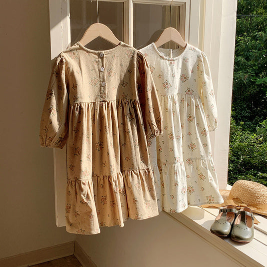 Arrival Autumn Girls French Style Cute Flowers Pattern Long Sleeves Dress, MyKids-USA®, Baby & Toddler Dresses, MyKids-USA -  -  -  -  -  -  - .