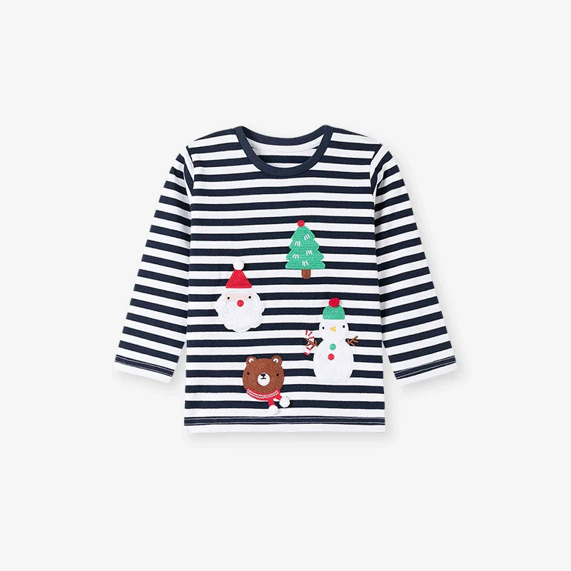 Spring and Autumn Boys Christmas Cartoon Pattern Long Sleeves Striped Clothing Set, MyKids-USA®, Baby & Toddler Outfits, MyKids-USA -  -  -  -  -  -  - .