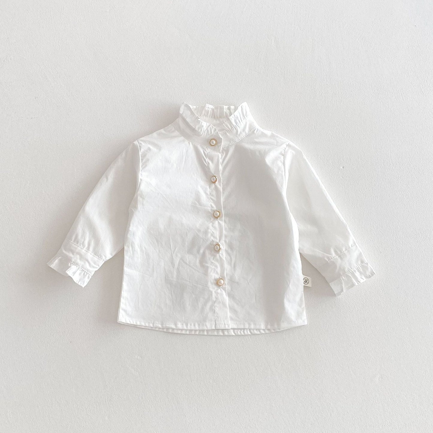 Spring and Autumn Kids Girls Solid Color Beige Long Sleeves Single Breasted Shirt or Preppy Dress Clothing Set, MyKids-USA®, Baby & Toddler Dresses, MyKids-USA - Size/Age - 90 (12-24M) - Color - Beige -  -  - TR2509142313-A.