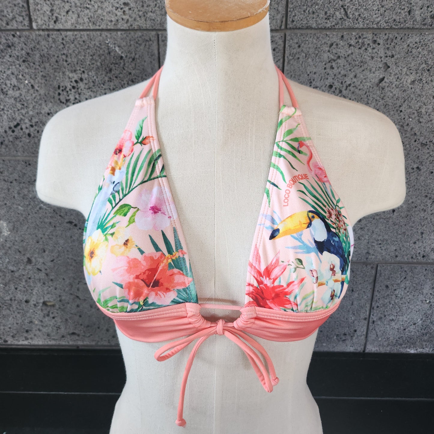 Loco Boutique Tropical Bird Keyhole Front Banded Chest