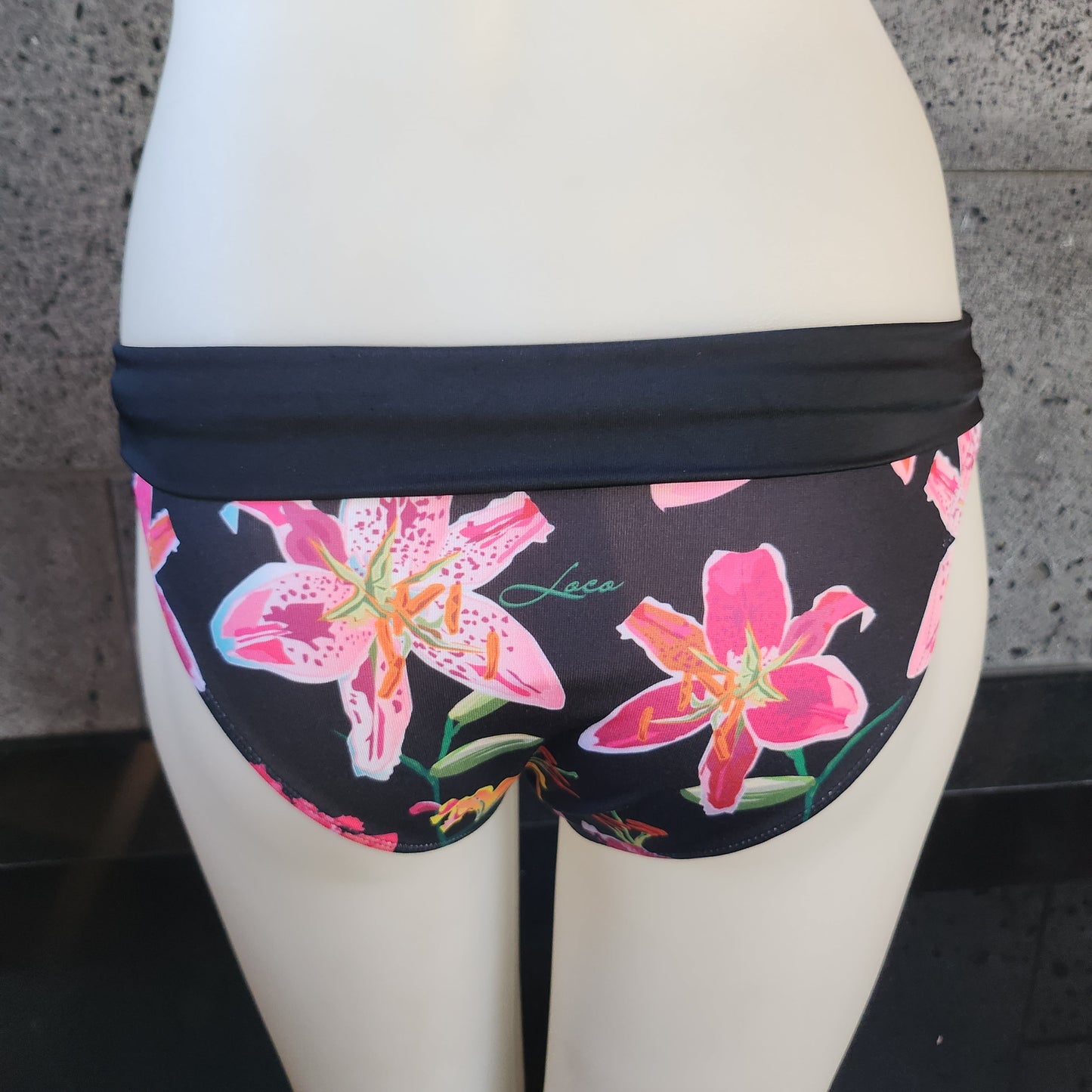 Loco Boutique Woman's Tropical Orchid Folded Over Bikini Bottom