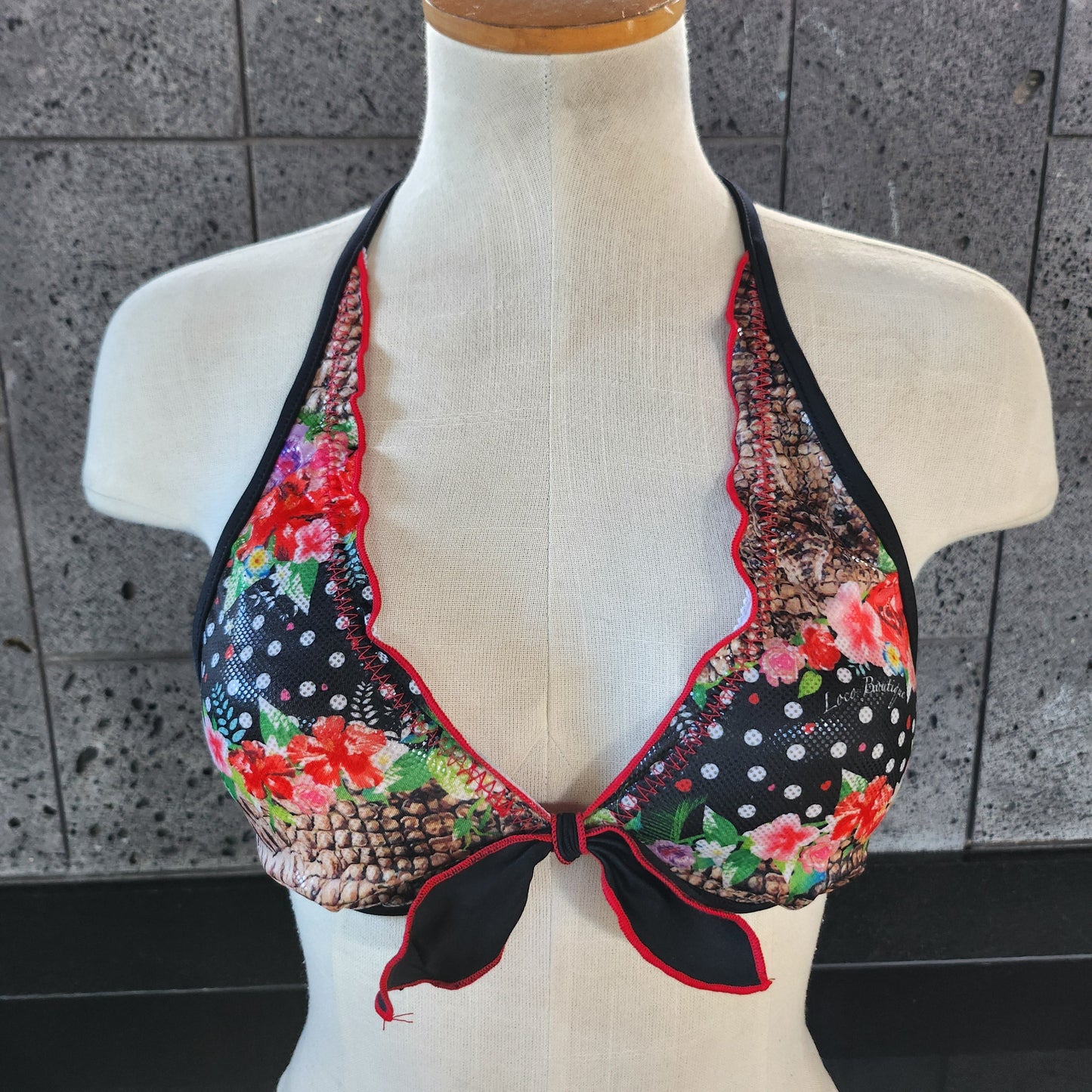 Loco Boutique Snake Ruffle Underwire Bikini Top