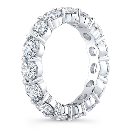 5.00 CTW Created Moissanite Eternity Band in 14k Gold Overlay – Round Cut Classic Ring