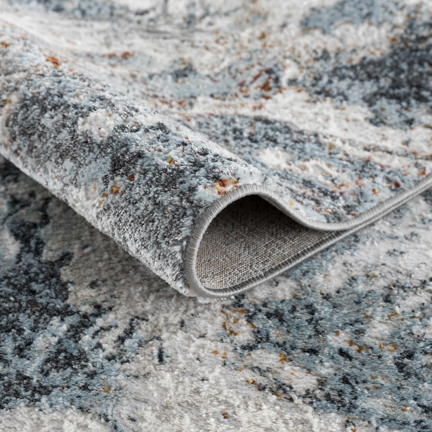 Lively Marble Blue Area Rug