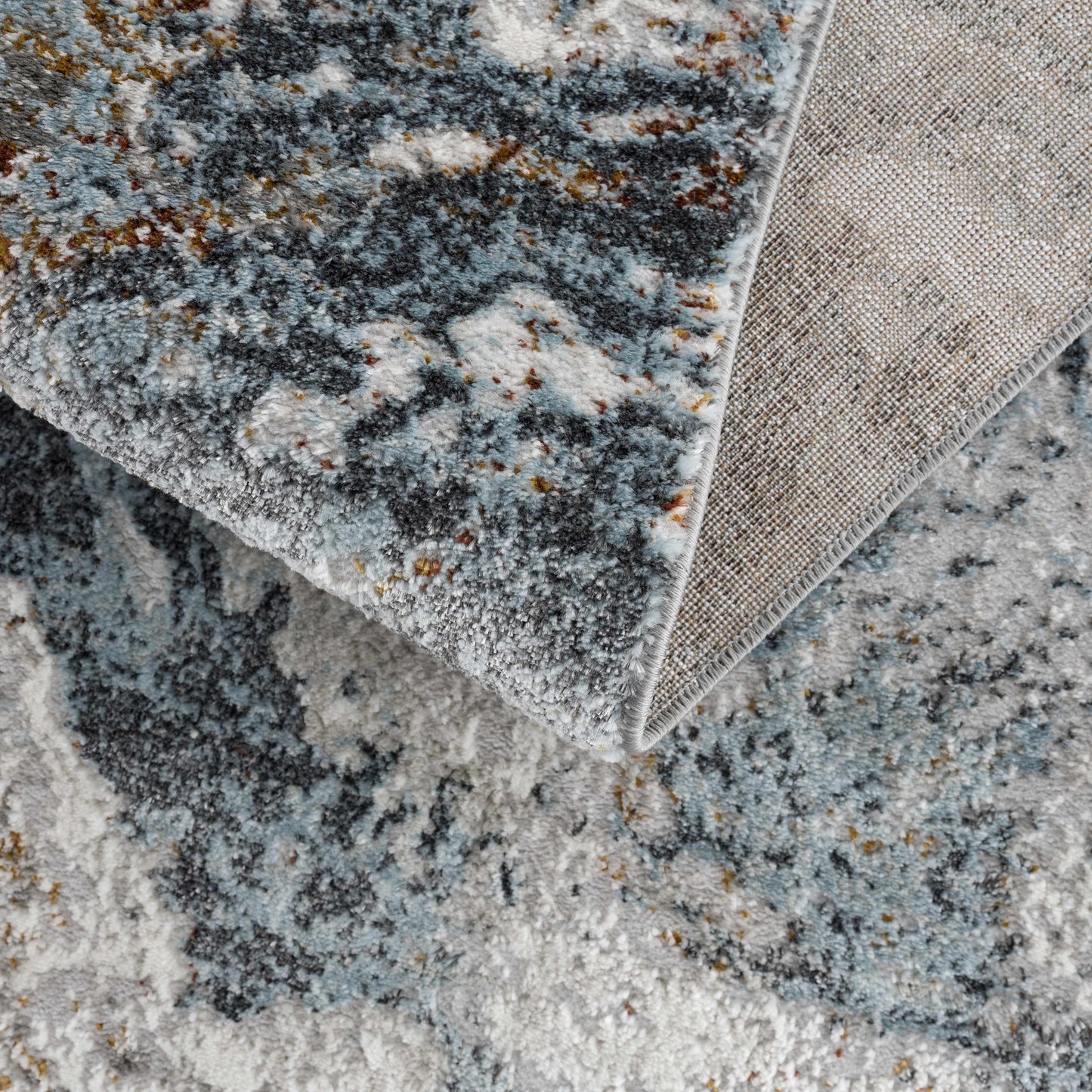 Lively Marble Blue Area Rug