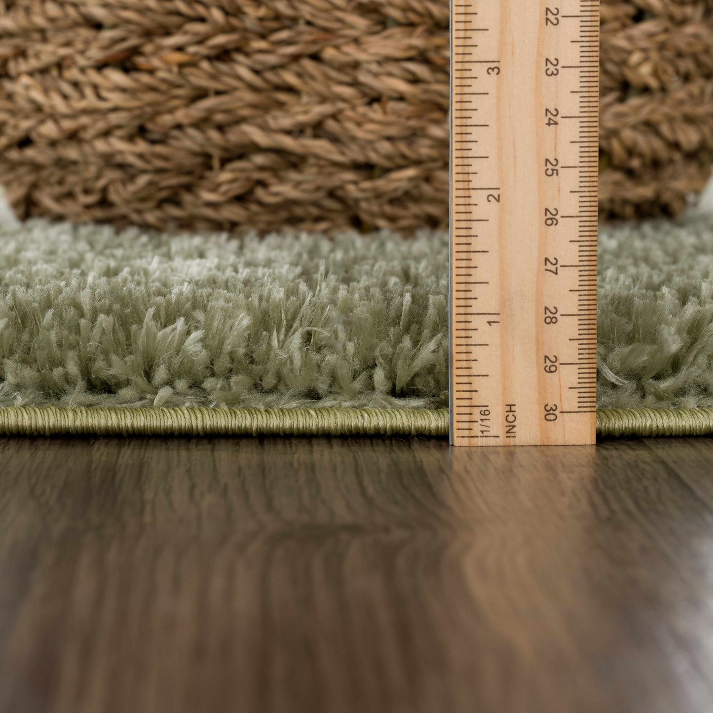 Heavenly Solid Green Plush Rug
