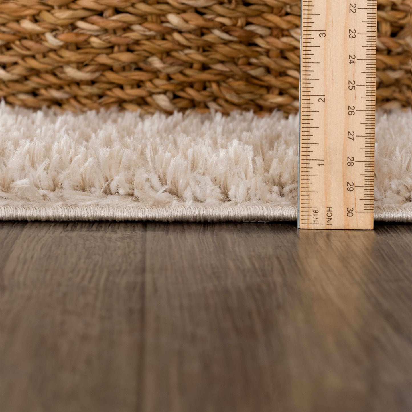 Heavenly Solid Dark Beige Plush Rug - Clearance