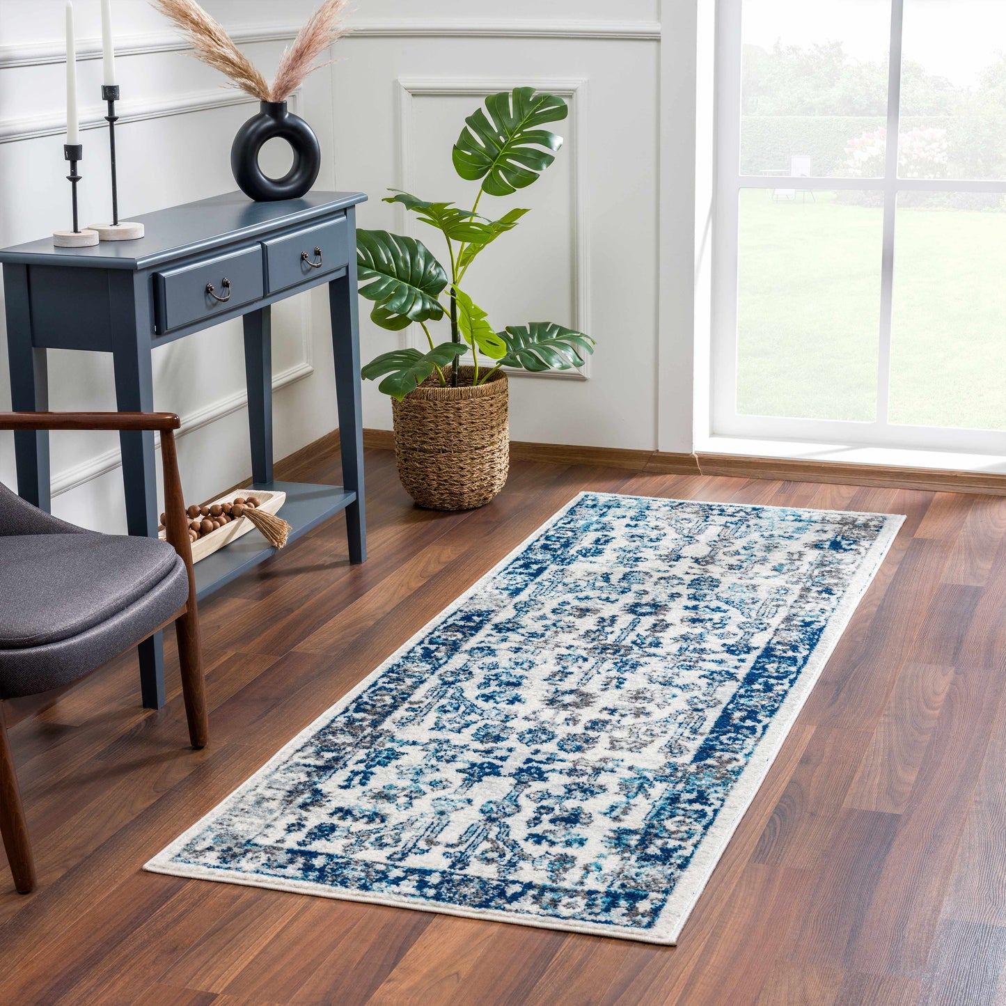 Istanbul Vintage Blue Area Carpet - Clearance