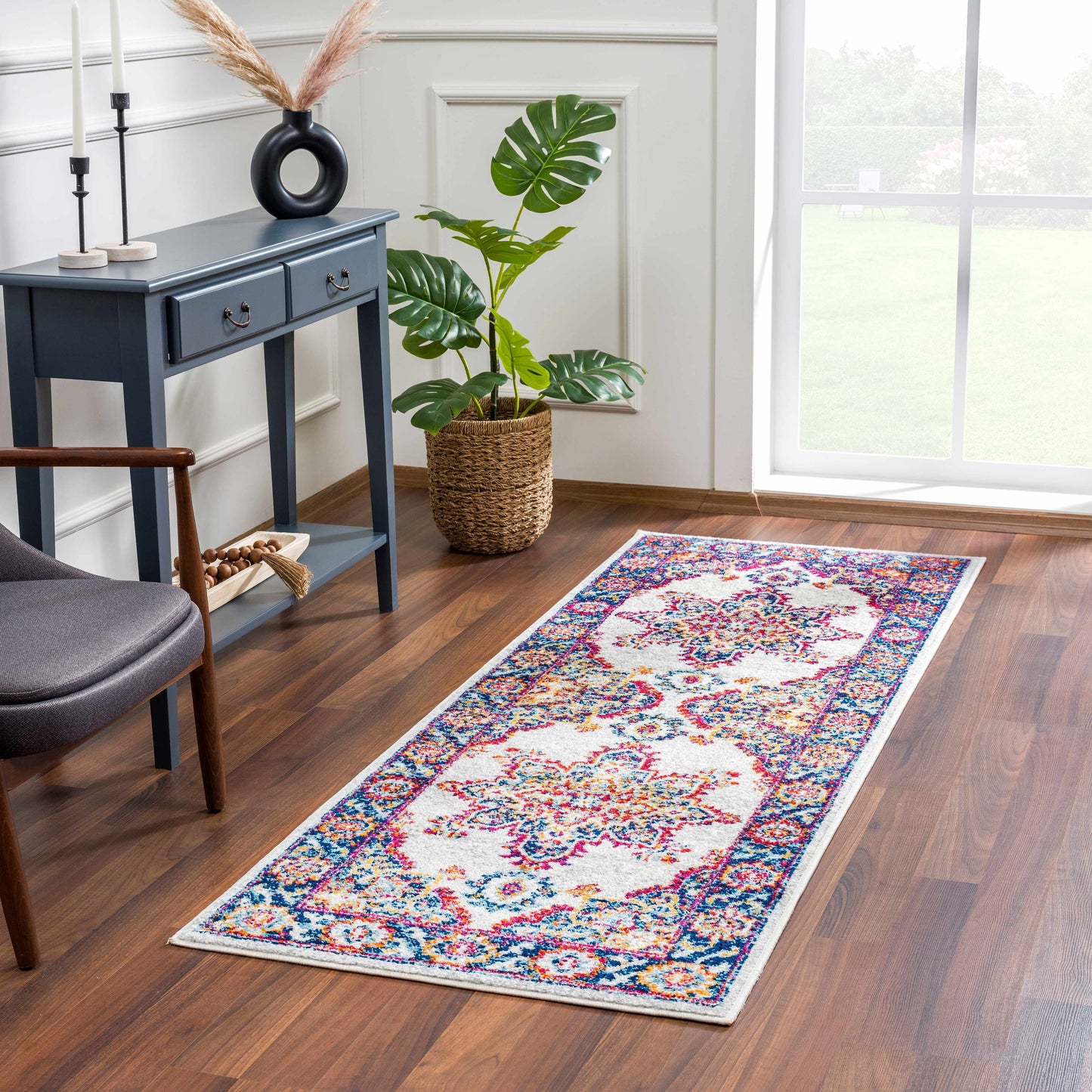 Istanbul Medallion Orange Area Carpet - Clearance