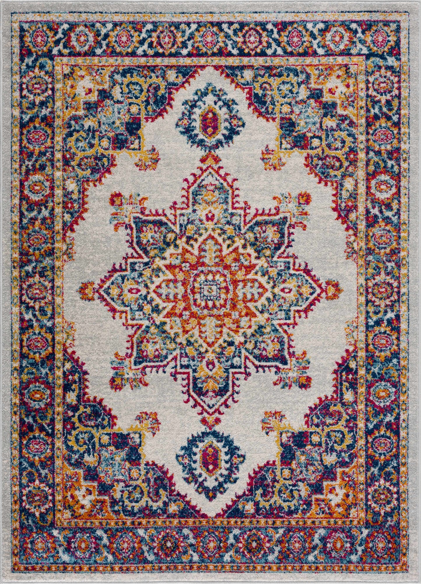 Istanbul Medallion Orange Area Carpet - Clearance