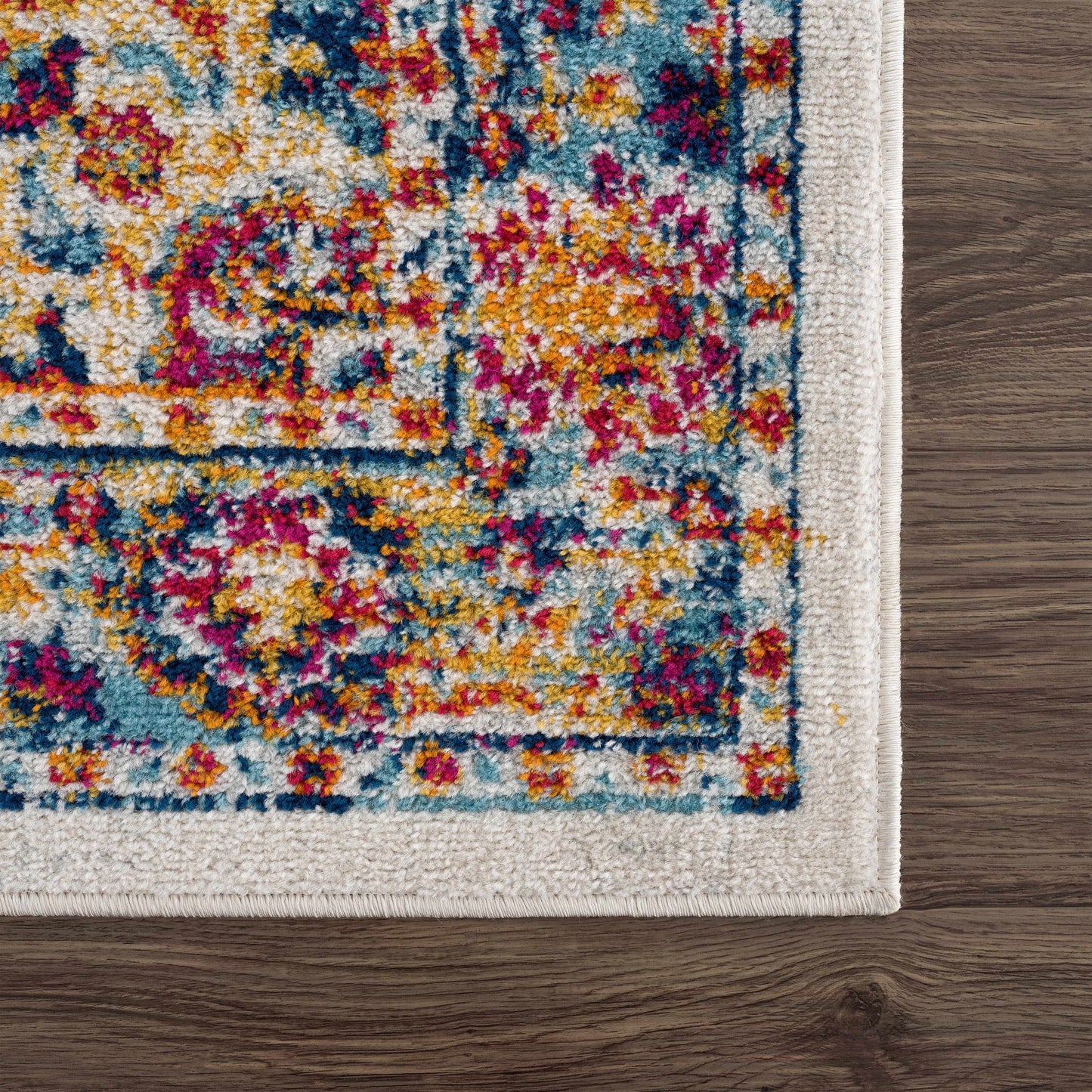 Istanbullu Blue & Orange Area Carpet - Clearance