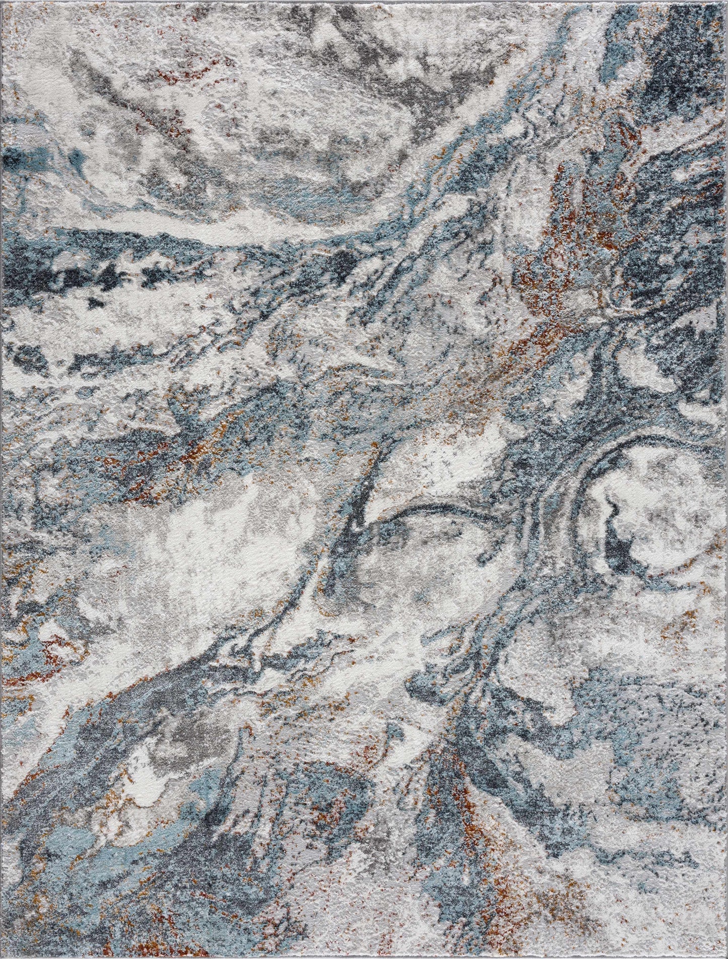 Lively Marble Blue Area Rug
