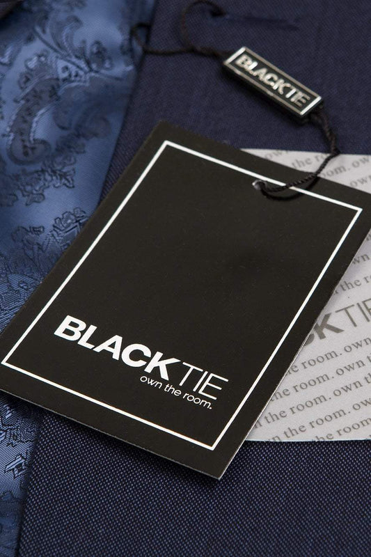 "Sebastian" Indigo Pindot Tuxedo Jacket Shawl (Separates)