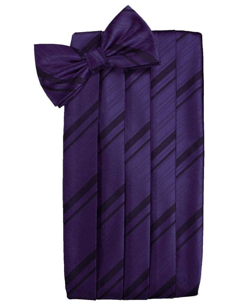 Set Striped Satin Cummerbund & Bow Tie