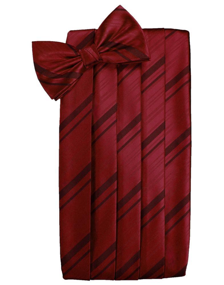 Set Striped Satin Cummerbund & Bow Tie