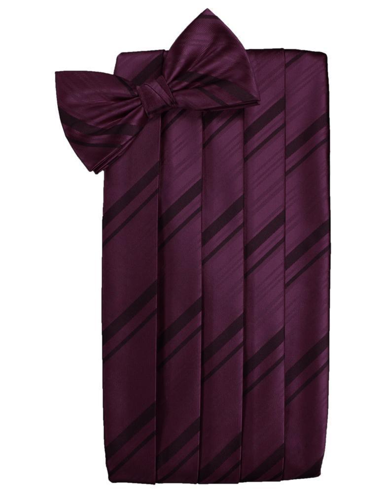 Set Striped Satin Cummerbund & Bow Tie