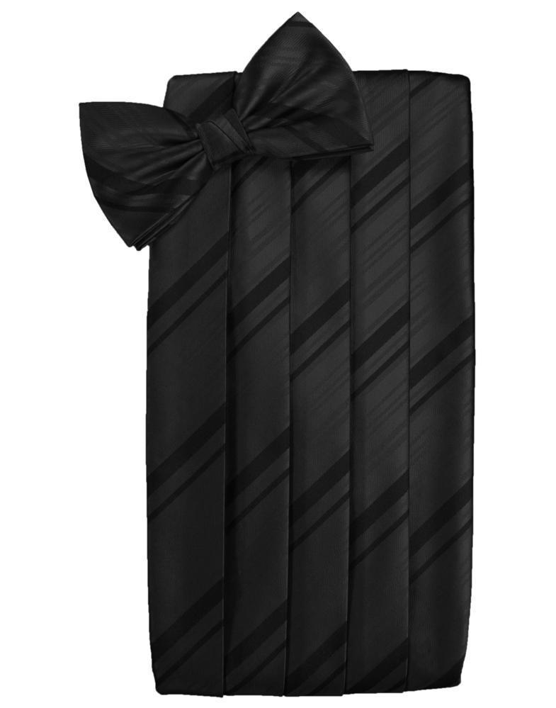 Set Striped Satin Cummerbund & Bow Tie