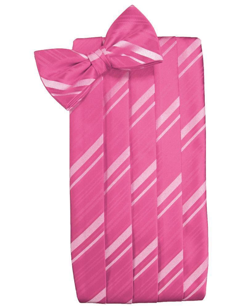 Set Striped Satin Cummerbund & Bow Tie